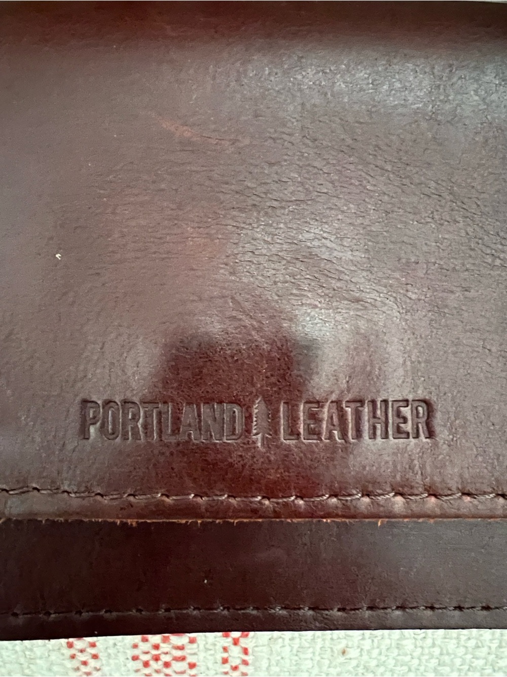 Portland Leather Dark Brown Embossed Card Holder